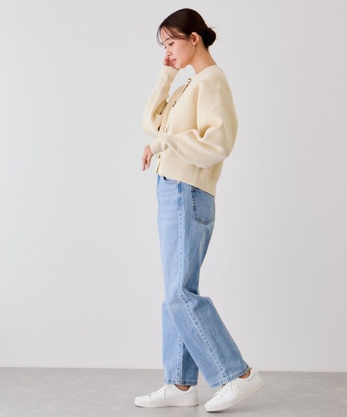 Jayro(ジャイロ)の「ビッグ釦柄切替バルーンカーディガン(カーディガン/ボレロ・レディース・ブラック/オフホワイト/オレンジ・F)」の18枚目の写真