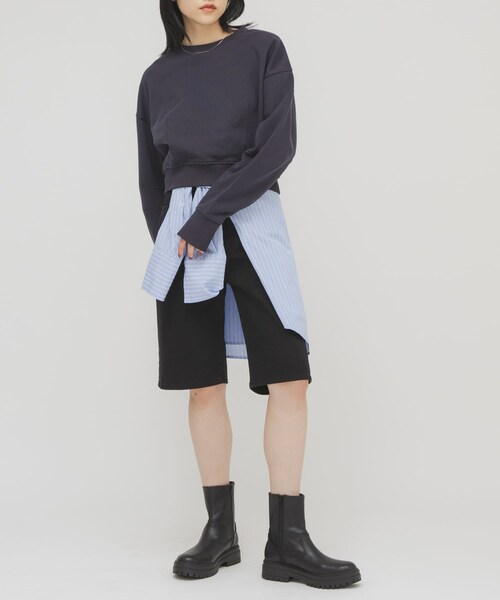 KBF（ケイビーエフ）の「コンパクトフォルムスウェット（スウェット・レディース・BEIGE/L.BLUE/NAVY・One）」の4枚目の写真