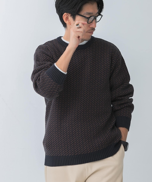 ITEMS URBANRESEARCH(アイテムズ アーバンリサーチ)の「マシンウォッシャブル バーズアイ クルーニット(ニット/セーター・メンズ・BEG/NVY/BLK・M/L)」の2枚目の写真