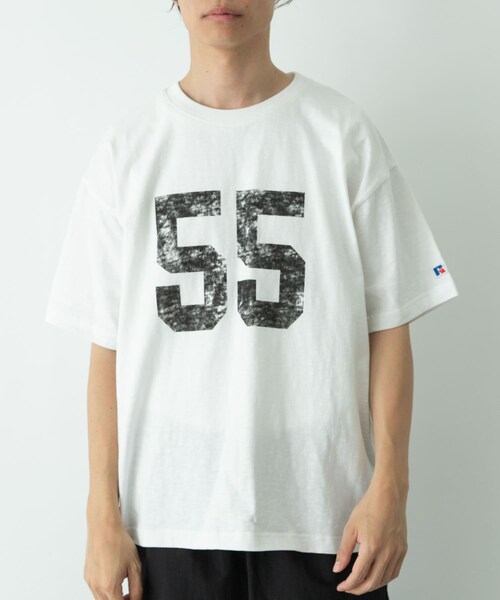 URBAN RESEARCH Sonny Label（アーバンリサーチサニーレーベル）の「『別注』Russell Athletic×Sonny Label　ナンバリングショートスリーブTシャツ（Tシャツ/カットソー・メンズ・オフ/キナリ/ブルー・M/L）」の14枚目の写真