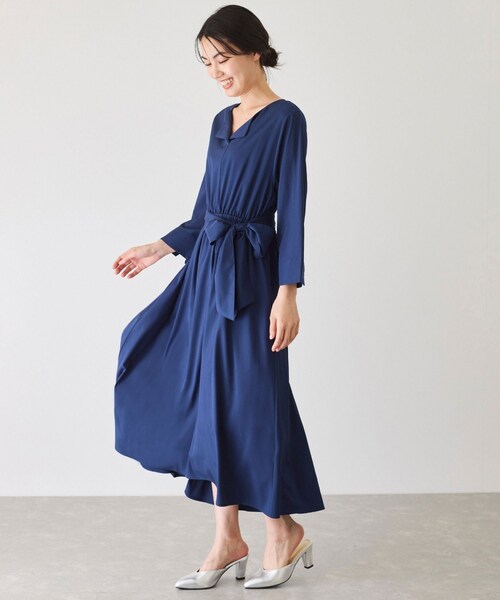 Jayro（ジャイロ）の「ウエストギャザーワンピース（ワンピース・レディース・グリーン/ネイビー/ブルー/ローズピンク・F）」の13枚目の写真