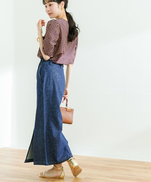 URBAN RESEARCH(アーバンリサーチ)の「綿麻デニムタイトスカート(デニムスカート・レディース・INDIGO/L.BLUE・36/38)」の15枚目の写真