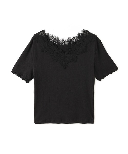 Jayro(ジャイロ)の「レーストリミング半袖Tシャツ(Tシャツ/カットソー・レディース・ブラック/グレー/ホワイト系・M)」の5枚目の写真