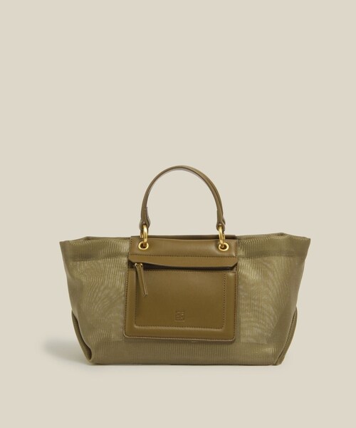 ROPE'(ロペ)の「チュールメッシュ2WAYミニバッグ(ハンドバッグ・レディース・ブラック/オリーブ・F)」の4枚目の写真