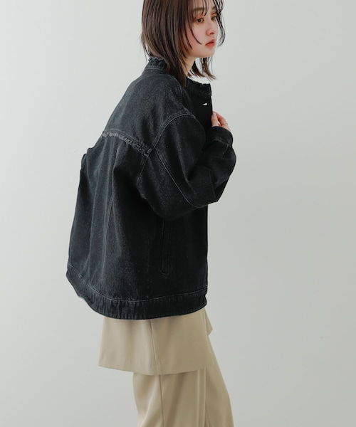 SENSE OF PLACE by URBAN RESEARCH(センスオブプレイスバイアーバンリサーチ)の「ルーズノーカラーデニムジャケット(デニムジャケット・レディース・L.INDIGO/D.INDIGO/BLACK・one)」の8枚目の写真