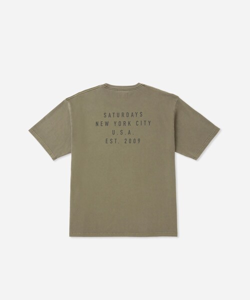 Saturdays NYC（サタデーズ ニューヨークシティ ）の「Pigment dyed Established SS T-Shirt（Tシャツ/カットソー・レディース・ブラック/キナリ/オリーブ・L/M/S/XL）」の22枚目の写真