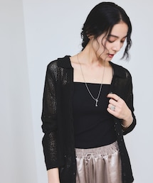 VIS（ビス）の「【WEB/一部店舗限定】配色ラメポロ襟カーディガン/美シルエット（カーディガン/ボレロ）」