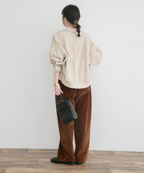ITEMS URBANRESEARCH（アイテムズ アーバンリサーチ）の「コーデュロイジャケット（カバーオール・レディース・ECRU/CHA/CHERRY・Free）」の10枚目の写真