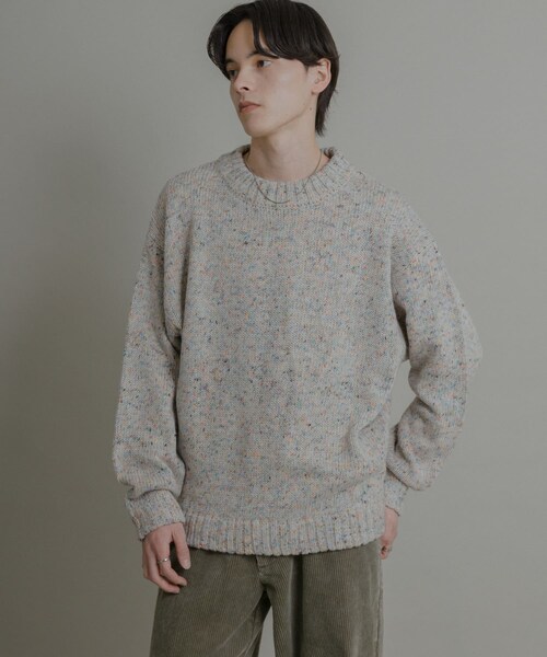 SENSE OF PLACE by URBAN RESEARCH（センスオブプレイスバイアーバンリサーチ）の「『洗濯可』カラーネップニットプルオーバー（ニット/セーター・メンズ・IVORY/BLACK/BROWN・M/L）」の5枚目の写真