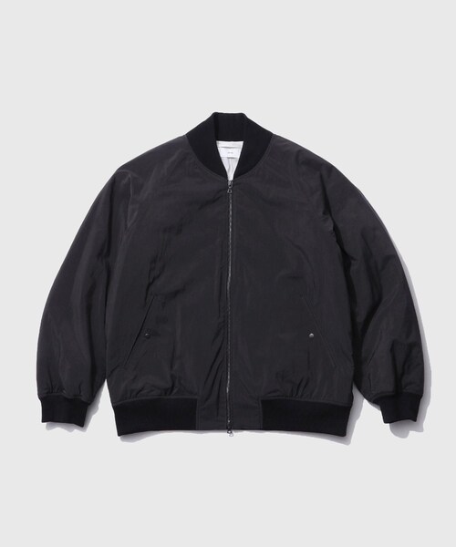 ADAM ET ROPE'(アダムエロペ)の「【ATON/エイトン】FIBRIL NYLON SATIN FLIGHT JACKET(その他アウター・メンズ・ブラック系・4/6)」の3枚目の写真