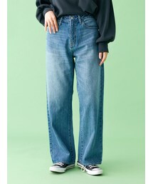 Ungrid アングリッド　切りっぱなし　ワイドデニム　25インチ Ungrid（アングリッド）の「【WEB限定】ハイウエストワイド
