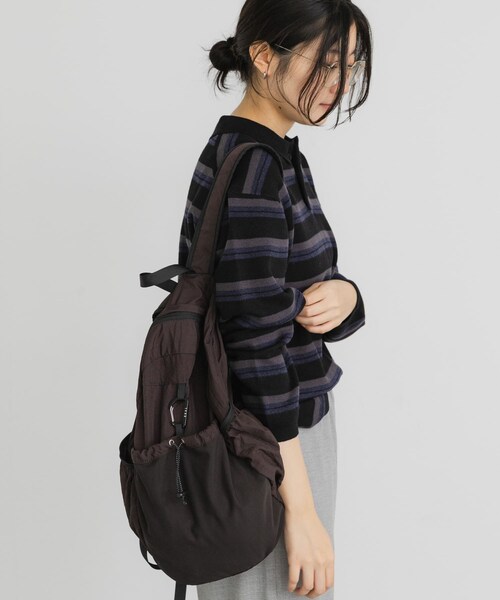 EKAL（エカル）の「ジャガードボーダーポロニット（ニット/セーター・レディース・ベージュ/ブラック/ブラウン・One）」の8枚目の写真