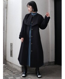 MURUA | ノーカラーレイヤードコート(ダウンジャケット/コート)