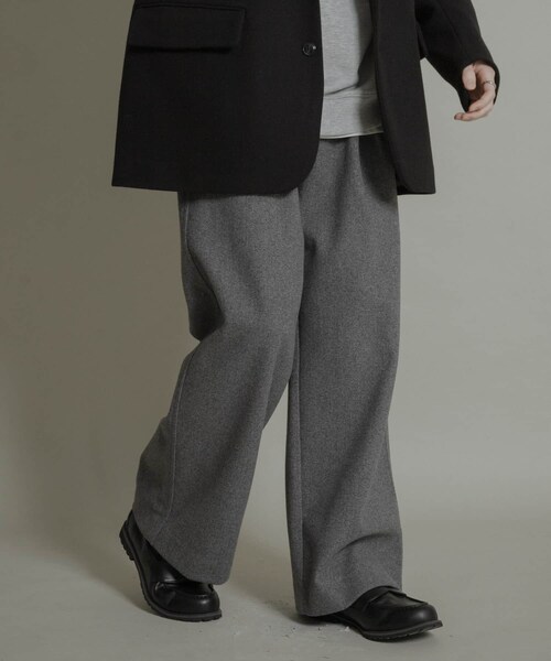 SENSE OF PLACE by URBAN RESEARCH（センスオブプレイスバイアーバンリサーチ）の「ジャージメルトンタックワイドパンツ（その他パンツ・メンズ・BLACK/CHARCOAL/L.GRAY・M/L）」の16枚目の写真