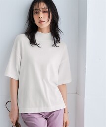 nissen | 【アイスクリーンプレミアム】ハイネック5分袖トップス(持続冷感・毛玉になりにくい・UVカット・洗濯機で洗える・遮熱)<大きいサイズ有>(ニット/セーター)