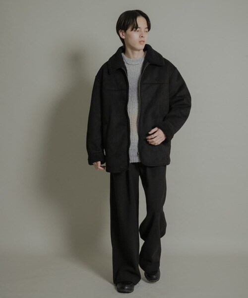 SENSE OF PLACE by URBAN RESEARCH（センスオブプレイスバイアーバンリサーチ）の「ジャージメルトンタックワイドパンツ（その他パンツ・メンズ・BLACK/CHARCOAL/L.GRAY・M/L）」の13枚目の写真