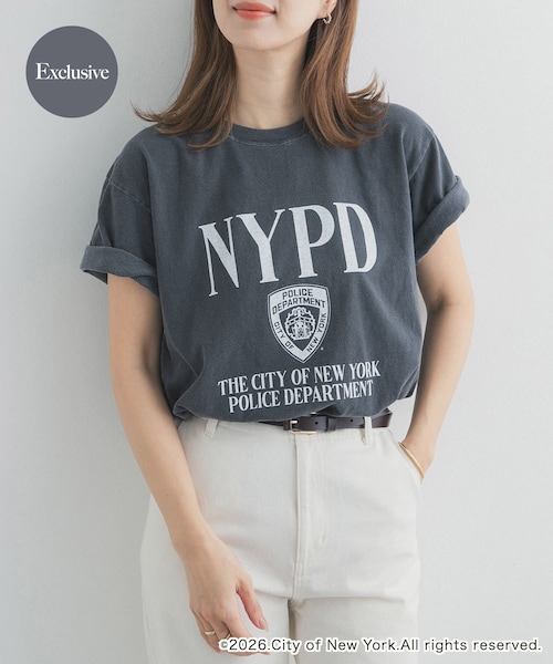 URBAN RESEARCH DOORS（アーバンリサーチドアーズ）の「『別注』GOOD ROCK SPEED×DOOS　NYC NYPD T-SHIRTS（Tシャツ/カットソー・レディース・ホワイト/ブラック/アッシュ/イエロー・One）」の2枚目の写真