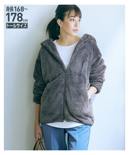 nissen（ニッセン）の「高身長 ボアフリースパーカーブルゾン （トール