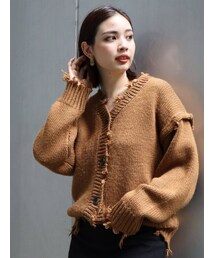 EMODA | クラッシュニットルーズカーディガン(カーディガン/ボレロ)