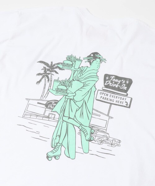 THE GOODLAND MARKET（ザグッドランドマーケット）の「TONY　UKIYOE DRIVE IN TEE（Tシャツ/カットソー・メンズ・WHT/YEL・L/XL）」の5枚目の写真