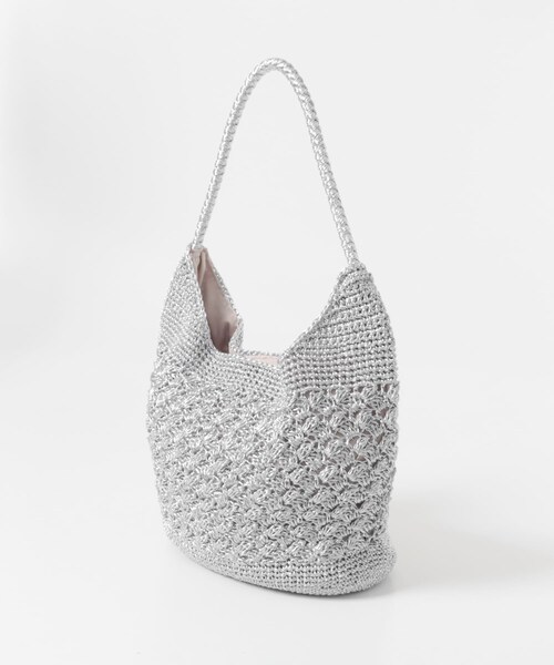 SENSE OF PLACE by URBAN RESEARCH（センスオブプレイスバイアーバンリサーチ）の「メタリックヤーンバッグ（かごバッグ・レディース・SILVER/NAVY/BROWN/MIX・One）」の22枚目の写真