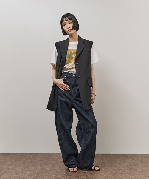 ADAM ET ROPE'（アダムエロペ）の「【upper hights（アッパー ハイツ）】THE GARNET（デニムパンツ・レディース・ネイビー/ブルー・22/23/24/25）」の10枚目の写真
