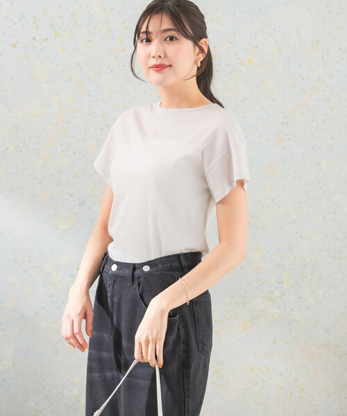 URBAN RESEARCH ROSSO（アーバンリサーチロッソ）の「シアーフライスTシャツ（Tシャツ/カットソー・レディース・L.GREIGE/D.NAVY・FREE）」の11枚目の写真