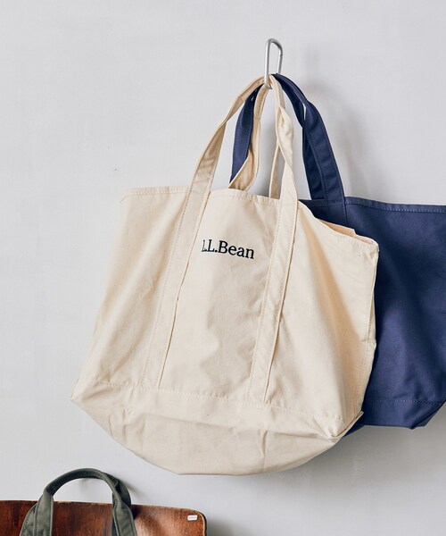 JUNRED（ジュンレッド）の「【 L.L.BEAN / エルエルビーン 】グローサリー・トート（トートバッグ・レディース・オフホワイト/オリーブ/ネイビー・F）」の2枚目の写真