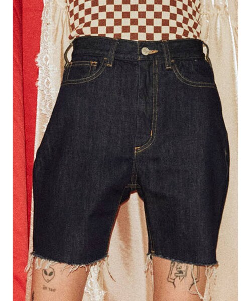 jouetie（ジュエティ）の「デニムハーフパンツ（デニムパンツ・レディース・ブラック/インディゴ・S/M）」の4枚目の写真