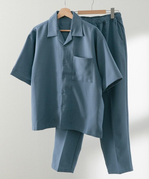 ITEMS URBANRESEARCH（アイテムズ アーバンリサーチ）の「オープンカラーショートスリーブシャツ+センタープレスパンツ セット（セットアップ・メンズ・BLK/GRY/BLU・M/L）」の3枚目の写真