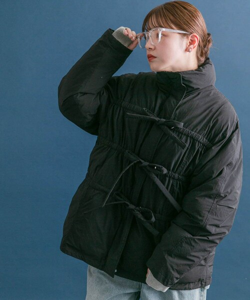 KBF(ケイビーエフ)の「フロントリボン中綿ジャケット(その他アウター・レディース・BLACK/KHAKI/BORDEAUX/IVORY・one)」の15枚目の写真