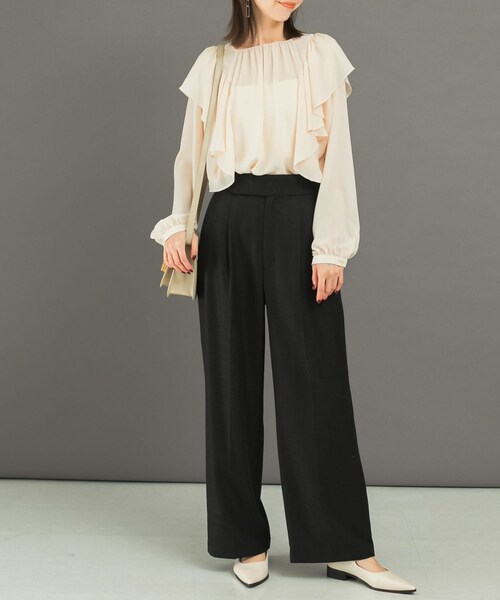 URBAN RESEARCH ROSSO（アーバンリサーチロッソ）の「ハイウエストツイードワイドパンツ（その他パンツ・レディース・BLACK/BEIGE/MINT・36/38）」の4枚目の写真