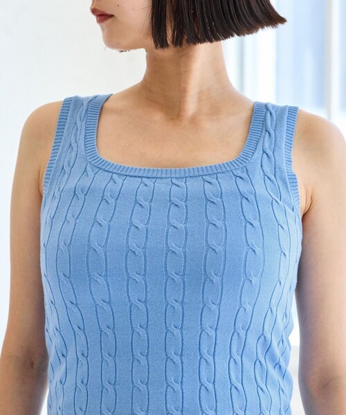 VIS（ビス）の「【前後2WAY】ケーブルニットタンクトップ（タンクトップ・レディース・チャコール/ベージュ/サックス・F）」の20枚目の写真