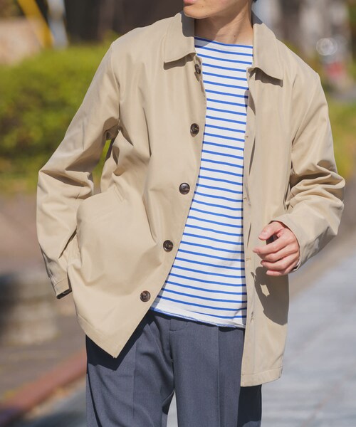 ITEMS URBANRESEARCH(アイテムズ アーバンリサーチ)の「防花粉×UVカット ステンカラーコート(楽着シリーズ)(テーラードジャケット・メンズ・BLK/BEG/KHK・M/L)」の15枚目の写真