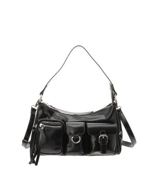 EMODA（エモダ）の「アウトポケットショルダーバッグ（ハンドバッグ・レディース・グレー/ブラック/レッド・F）」の2枚目の写真