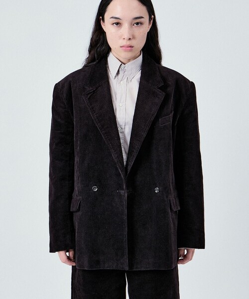 ADAM ET ROPE'（アダムエロペ）の「2WAY CORDUROY W JACKET UNISEX (SETUP対応)（テーラードジャケット・レディース・ダークブラウン/ベージュ/ネイビー・38/40/42）」の2枚目の写真