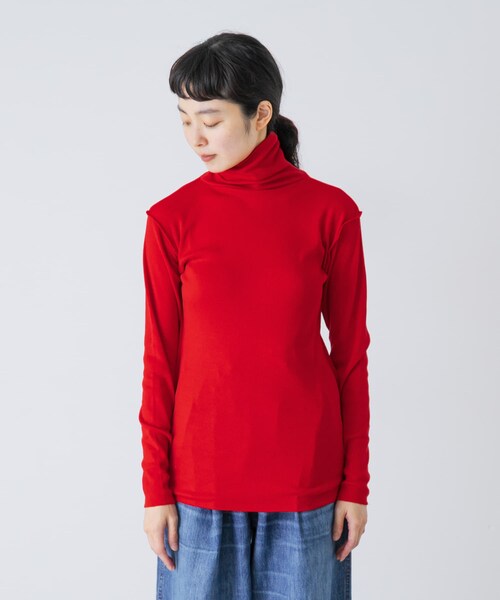 かぐれ（カグレ）の「MEYAME　SOFT RIB TURTLENECK（ニット/セーター・レディース・CREAM/BLACK/RED・Free）」の21枚目の写真
