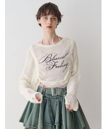 jouetie | シアーギャザーロゴニット(ニット/セーター)