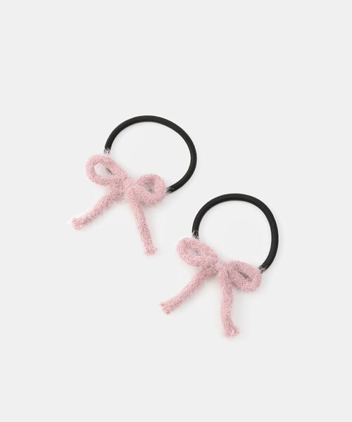 ROPE' PICNIC(ロペピクニック)の「シャギーリボンゴム2個セット(ヘアゴム・キッズ・ライトグレー/ピンク・F)」の3枚目の写真