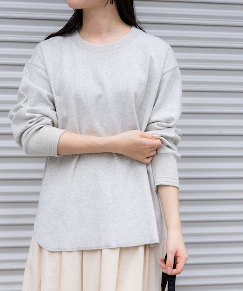 URBAN RESEARCH DOORS（アーバンリサーチドアーズ）の「FORK&SPOON　ヘビーフライスクルーネックプルオーバー（Tシャツ/カットソー・レディース・KHAKI/OATMEAL/TOP CCL・1）」の2枚目の写真