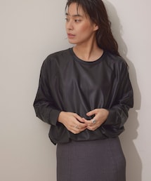 NERGY | 【イージーケア】Synthetic Leather クロップド丈プルオーバー(その他トップス)