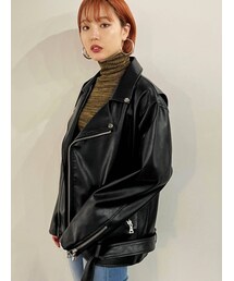 EMODA | フェイクレザーオーバーライダース(ライダースジャケット)