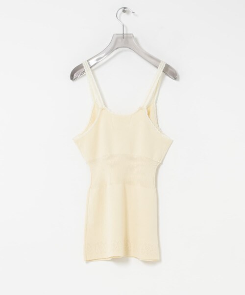 URBAN RESEARCH(アーバンリサーチ)の「crinkle crinkle crinkle FLOWER JACQUARD KNIT CAMI(キャミソール・レディース・IVORY/BLACK・Free)」の5枚目の写真