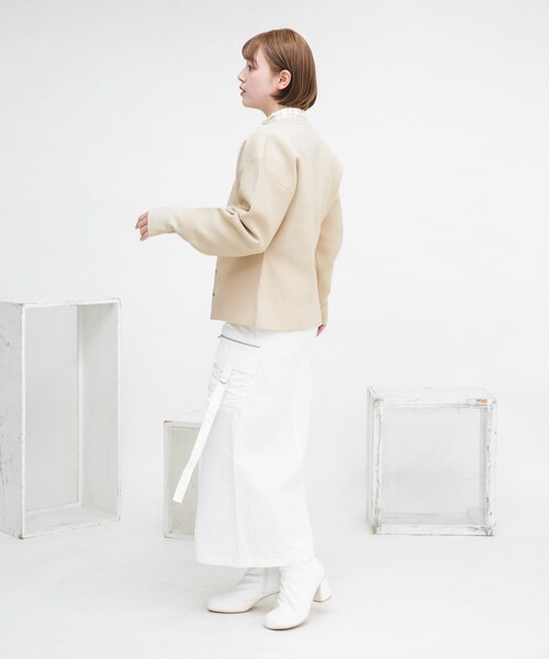 KBF（ケイビーエフ）の「リングドットボタンニットカーディガン（カーディガン/ボレロ・レディース・NEONYELLOW/L.BEIGE/FLAMINGO・one）」の10枚目の写真