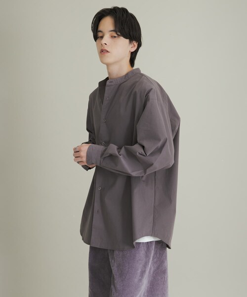 SENSE OF PLACE by URBAN RESEARCH（センスオブプレイスバイアーバンリサーチ）の「ピーチブロードバンドカラーロングスリーブシャツ（シャツ/ブラウス・メンズ・L.GRAY/CHARCOAL/L.BLUE・M/L）」の20枚目の写真