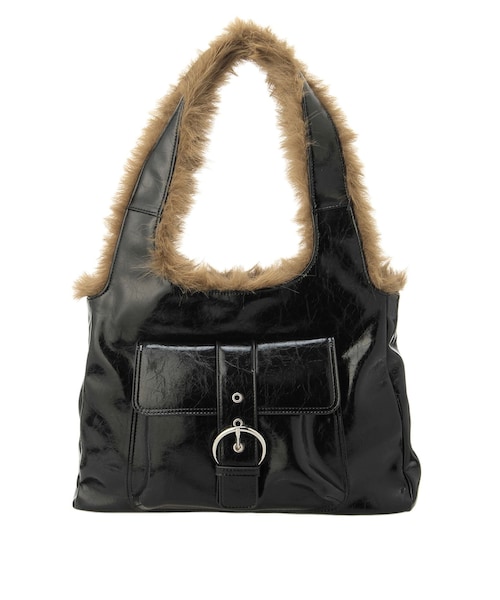 jouetie（ジュエティ）の「ドッキングファーベルトバッグ（ハンドバッグ・レディース・アイボリー/ブラック/ボルドー・F）」の4枚目の写真