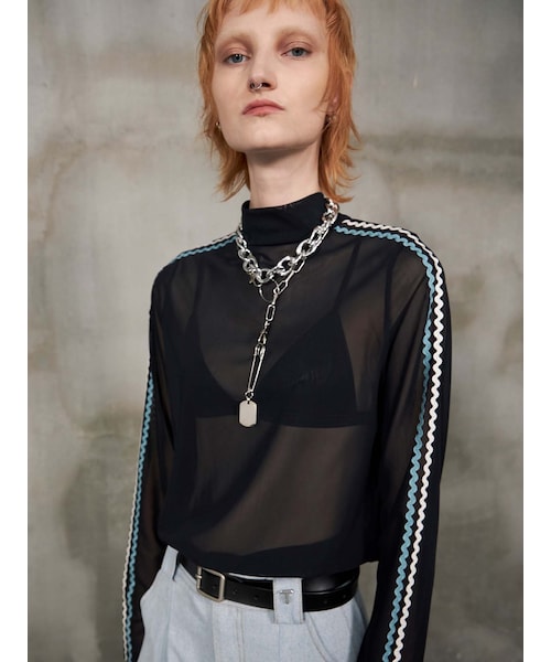 PAMEO POSE パメオポーズ　人気トップス PAMEO POSE（パメオポーズ）の「【TRAPEZE】Wavy Line Skin Top