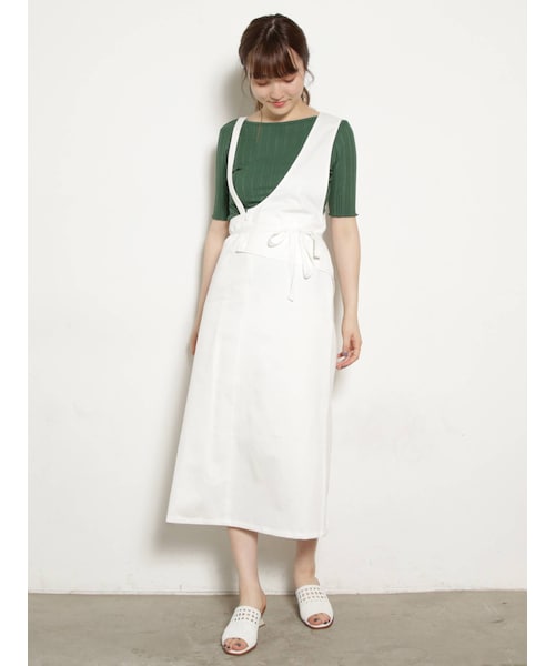 LAGUNAMOON（ラグナムーン）の「アシンメトリージャンパースカート（スカート・レディース・ブラック/ホワイト/レッド・M/S）」の2枚目の写真