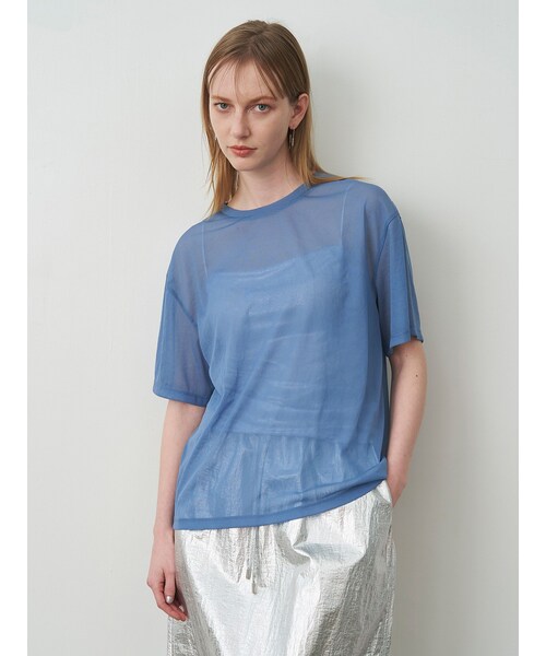 ELENDEEK（エレンディーク）の「SHINY CAMI SET SHEER CS（Tシャツ/カットソー・レディース・オフホワイト/グレー/ブラック/アイスブルー・F）」の22枚目の写真