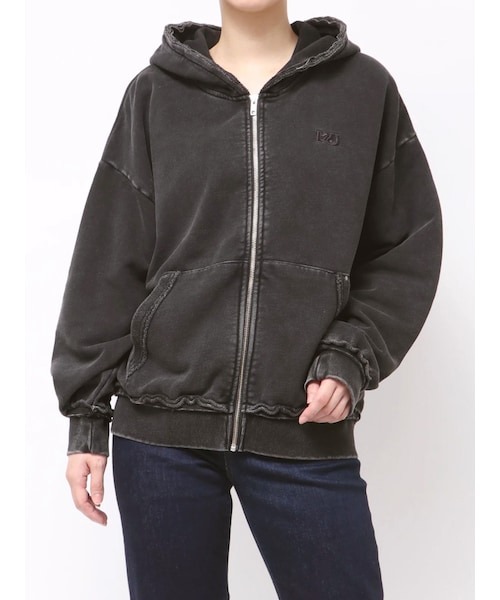 MURUA（ムルーア）の「ジップルーズフーディ（パーカー・レディース・グレー/ブラック/ブラウン・F）」の2枚目の写真